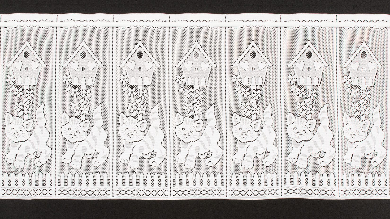 Gardinen Kranzusch Scheibengardine Vogelhaus und Katze (1 St), Stangendurch günstig online kaufen