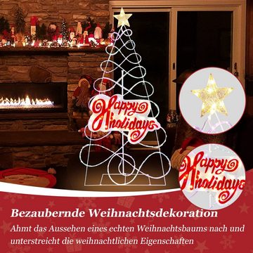 COSTWAY LED Baum, Farbwechsler, 170cm, 216 LEDs, 6 Lichtmodi, für Weihnachten