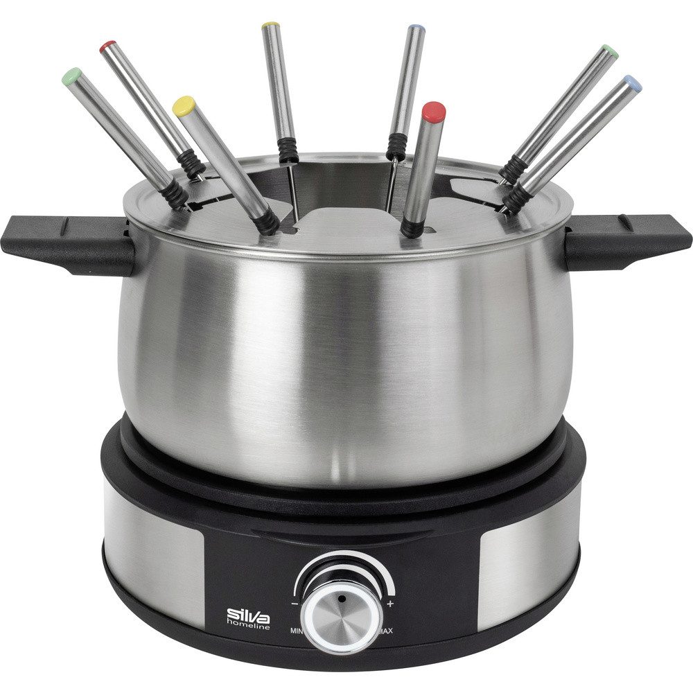 Silva Fondue Silva PK-F 140 Fondue 1500 W Überhitzungsschutz, 8 Fonduegabeln Schwar, 1.40 l
