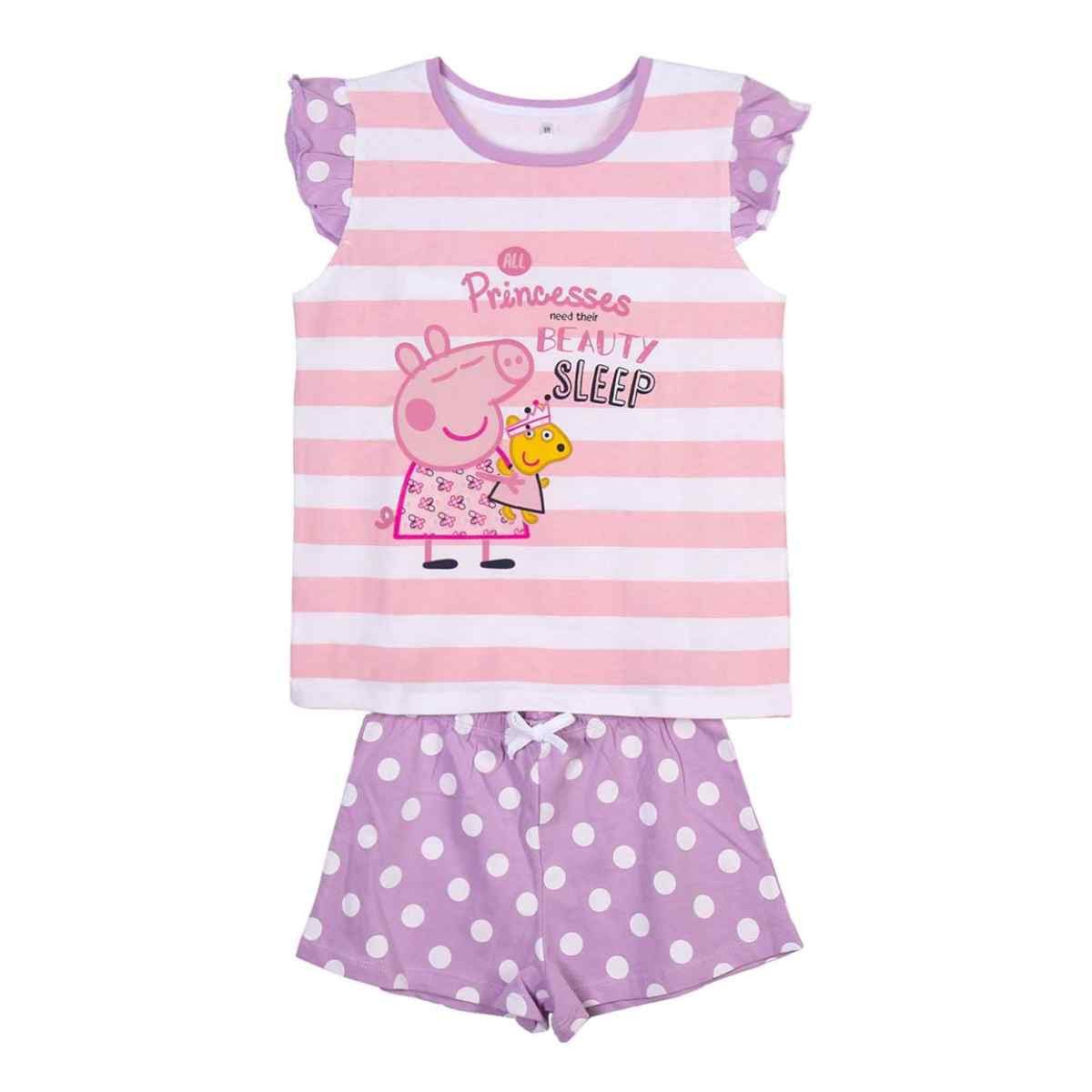 Peppa Pig Pyjama Kinder Schlafanzug kurz Single Jersey aus Baumwolle
