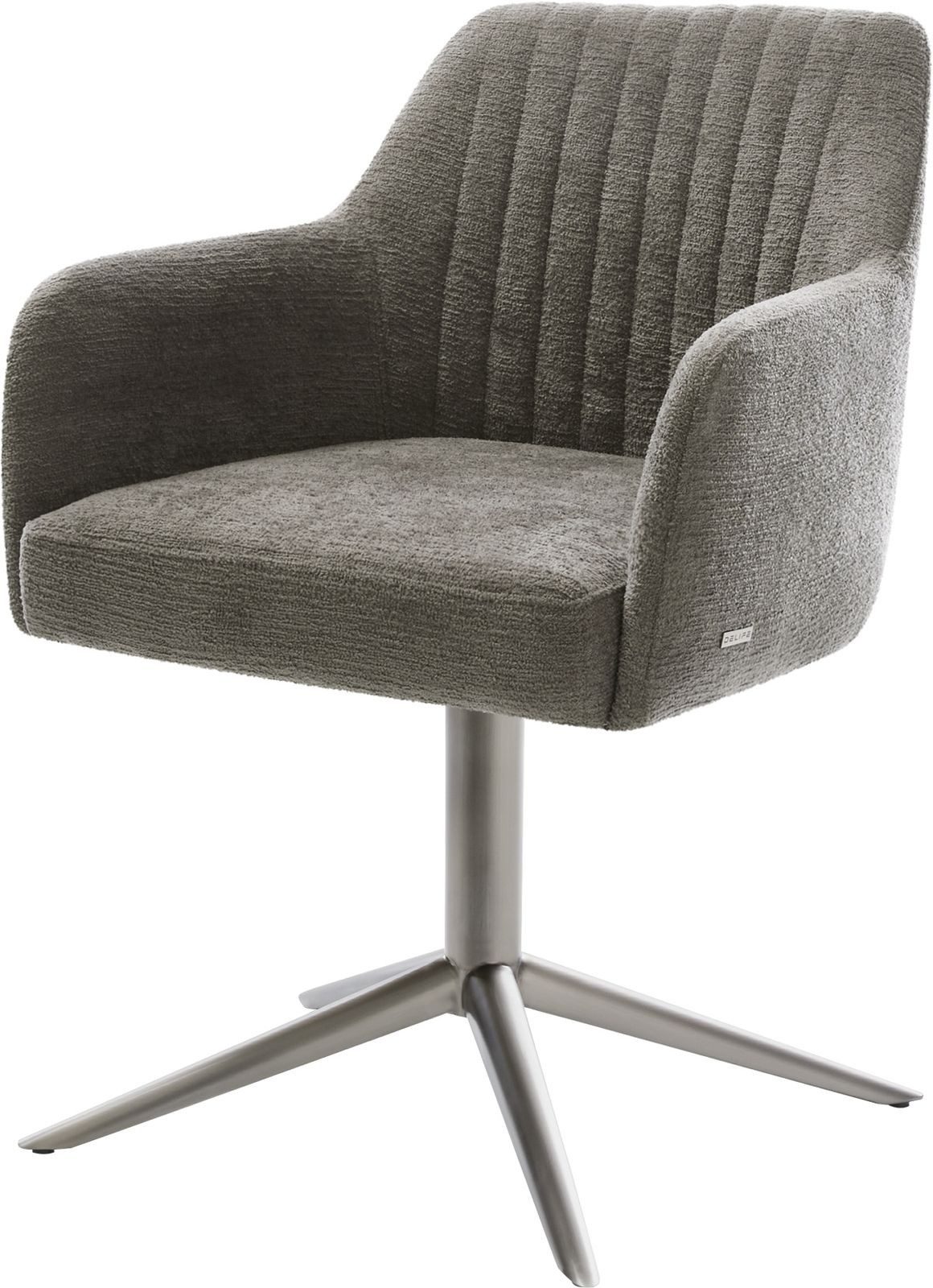 DELIFE Polsterstuhl Greg-Flex, Fußkreuz Graphit Bouclé günstig online kaufen