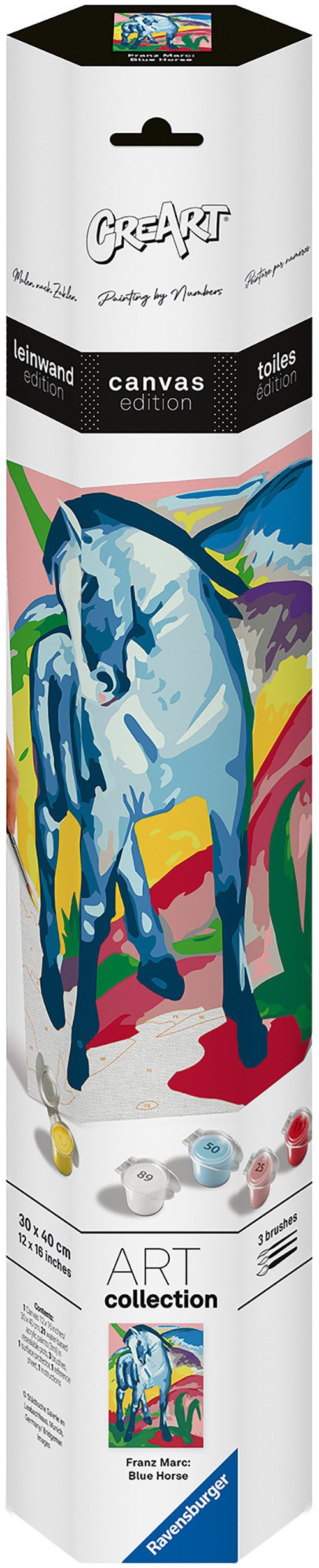 Ravensburger Malen nach Zahlen CreArt, Blaues Pferd (Franz Marc), Made in Europe