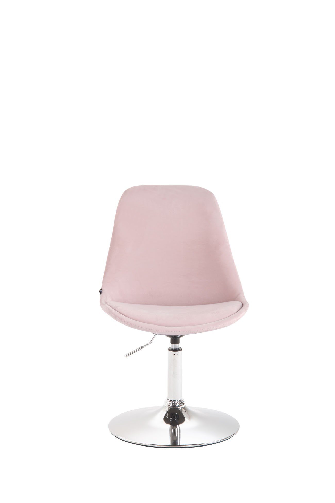 Konferenzstuhl - (Küchenstuhl Esszimmerstuhl Sitzfläche Polsterstuhl), mit - - gepolsterter Sitzfläche: pink TPFLiving Mavic Wohnzimmerstuhl Esstischstuhl - chrom Metall Gestell: hochwertig - Samt