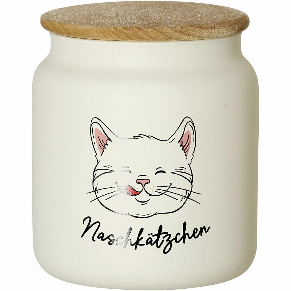 Ritzenhoff & Breker Vorratsdose Naschkätzchen, Weiß, 1.1 L, Glas