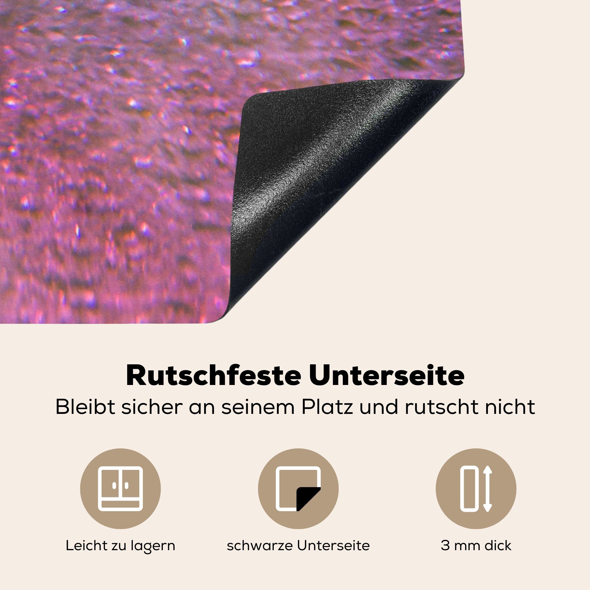 MuchoWow Herdblende-/Abdeckplatte Rosa - Glitzer Abstrakt - küche, für tlg), Vinyl, Induktionskochfeld Design 81x52 (1 - Blau, Ceranfeldabdeckung Schutz cm, - die