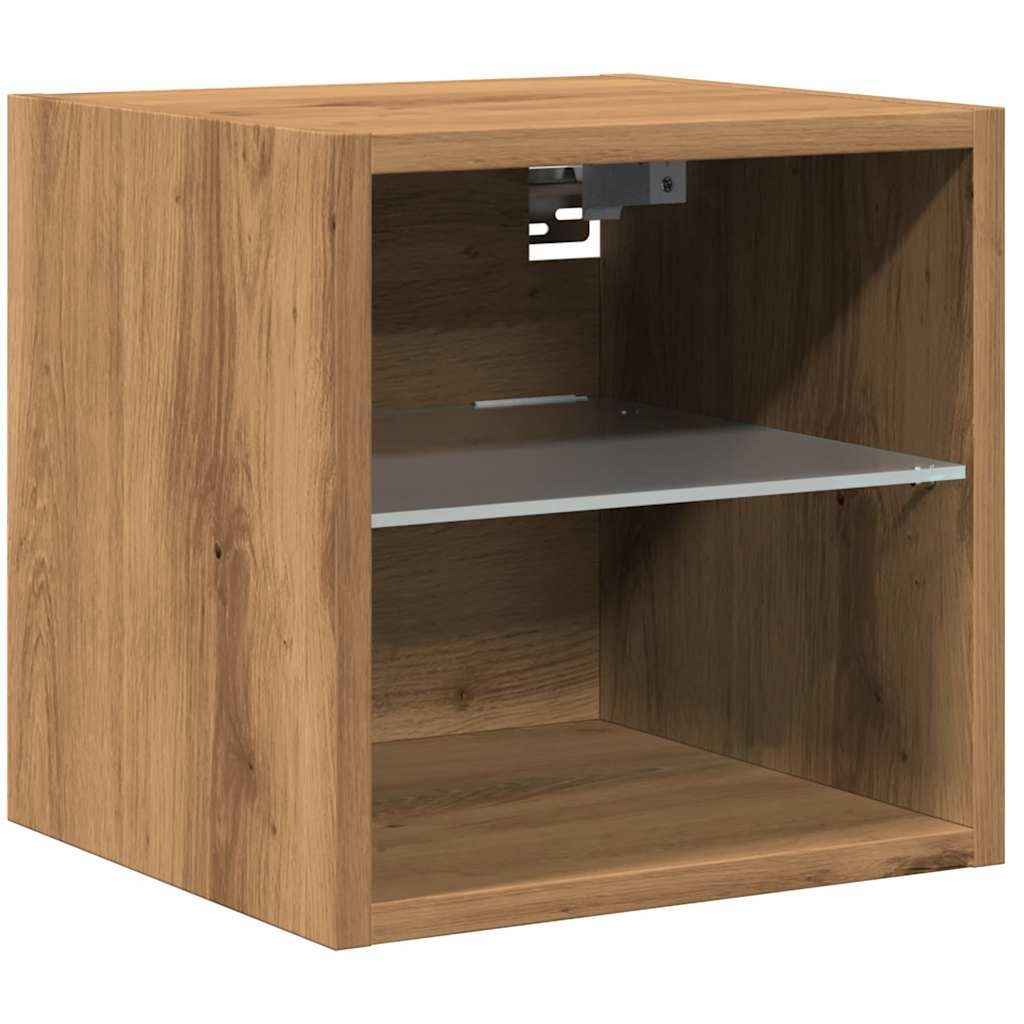 vidaXL TV-Wand TV-Wandschrank mit LED-Leuchten Artisan-Eiche günstig online kaufen