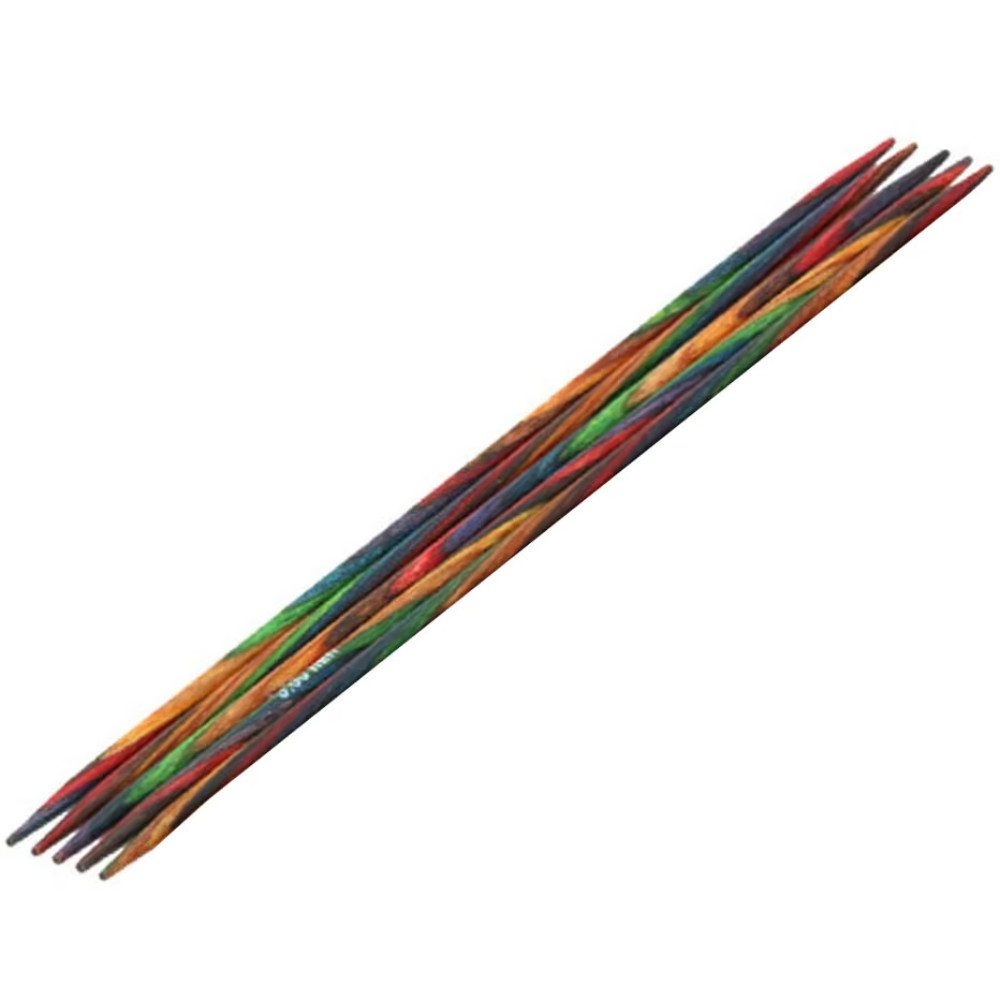 LANA GROSSA Strumpfstricknadeln Lana Grossa Nadelspiel Design-Holz Multicolor, Superglatte Oberfläche für angenehmen Maschenlauf, 5-teiliges Nadelspiel aus Design-Holz, Design-Holz, Multicolor, 15/20 cm