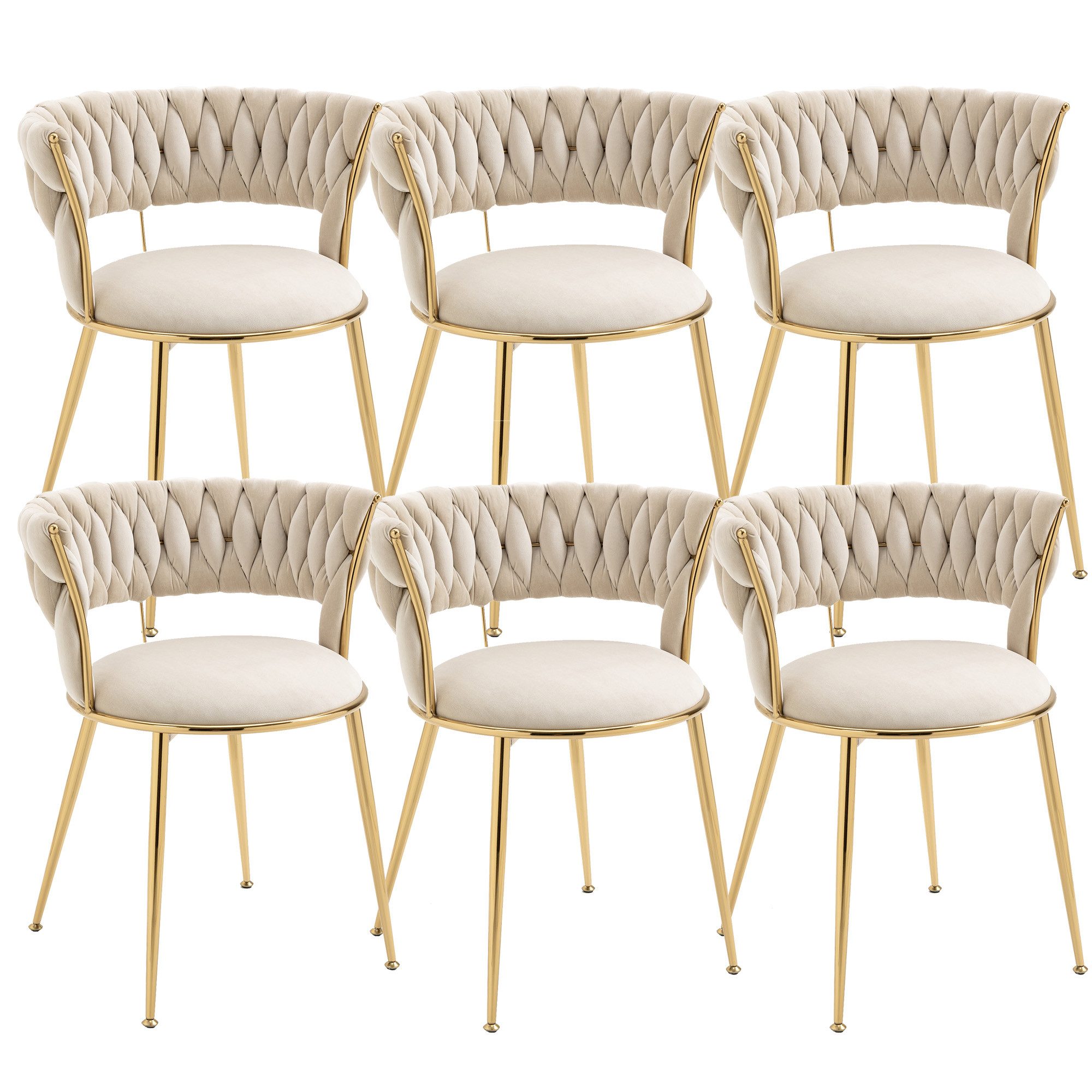 LVHOM Esszimmerstuhl Luxuriöse Samt-Stühle 2er-/4er-/6er-Set mit Rückenlehn günstig online kaufen