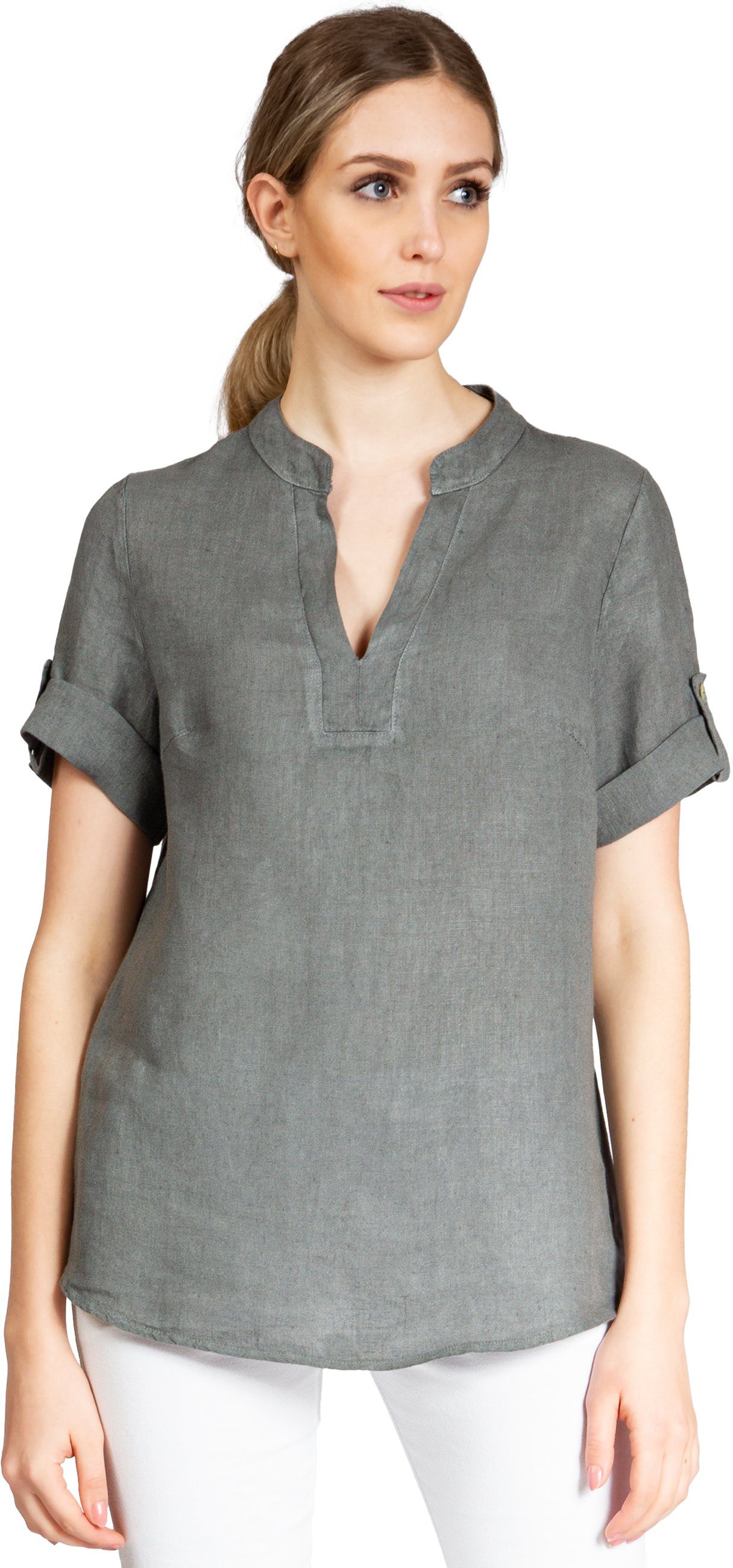 Caspar Shirtbluse BLU024 elegante Damen Halbarm günstig online kaufen