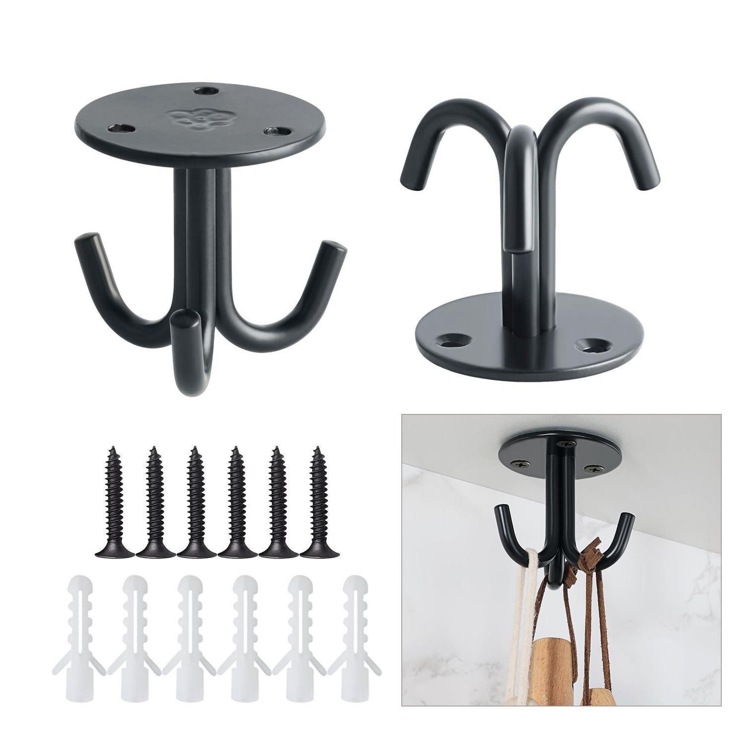 LuxusKollektion Deckenhaken Deckenhaken Edelstahl Schwarz Style 3, (1-St)