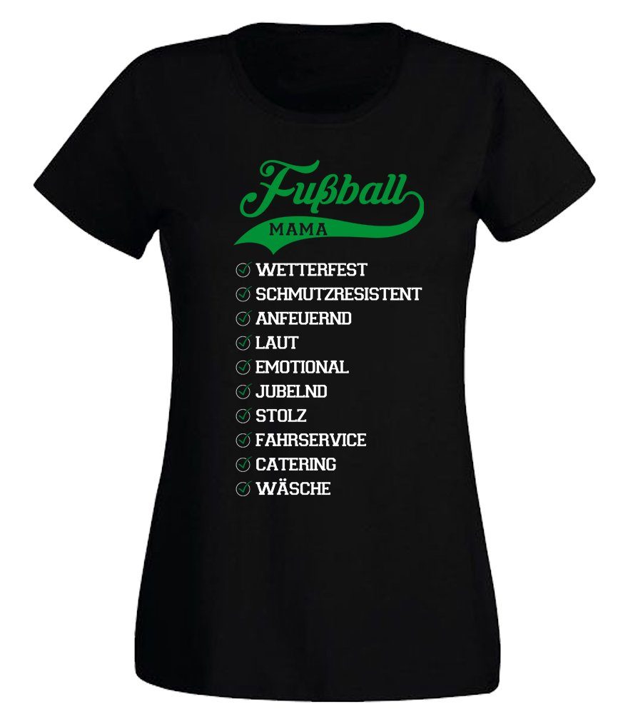 G-graphics T-Shirt Eigenschaften einer Fussballmama Slim-fit- Damen T-Shirt mit einem Print für die echte Fußballmama