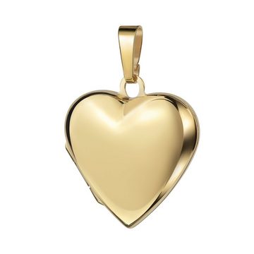 JEVELION Medallionanhänger Herz Gold Anhänger Medaillon Gold 333 zum Öffnen für 2 Fotos Herzkette (Gold Herzschmuck, für Damen und Mädchen), Goldamulett mit Kette vergoldet - Länge wählbar 36 - 70 cm