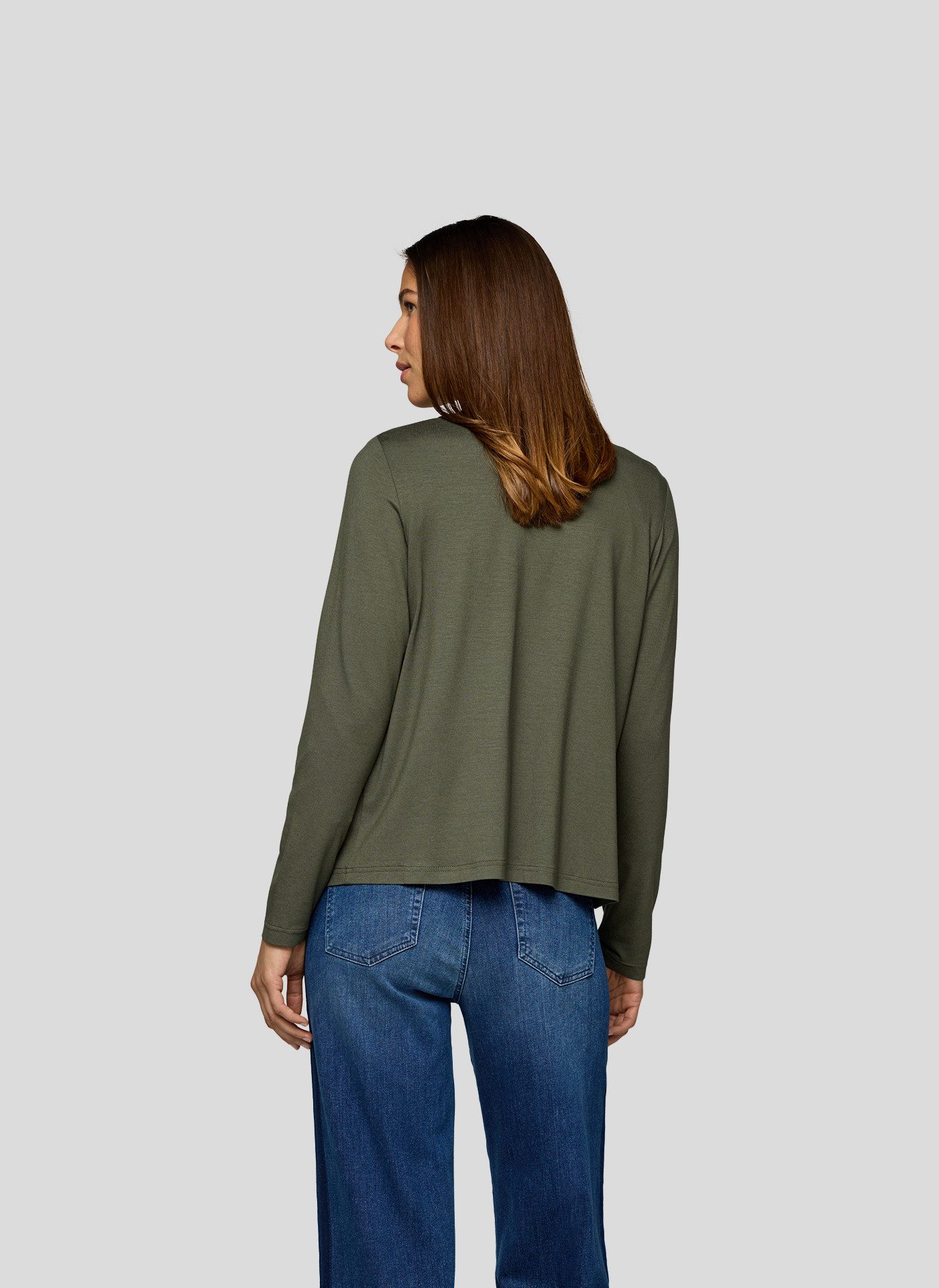 Rabe Outdoorjacke - offener Langarm Cardigan in Unifarbe mit Stehkragen