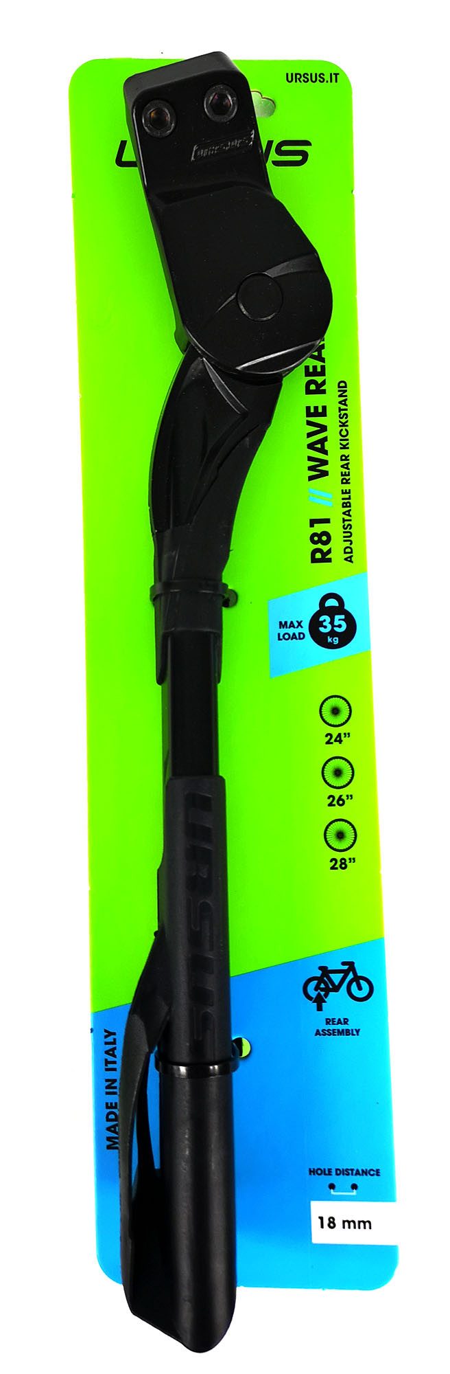 URSUS Fahrrad-Seitenständer Ursus Wave Hinterbauständer verstellbar 24" - 28" KSA 18 mm Ständer