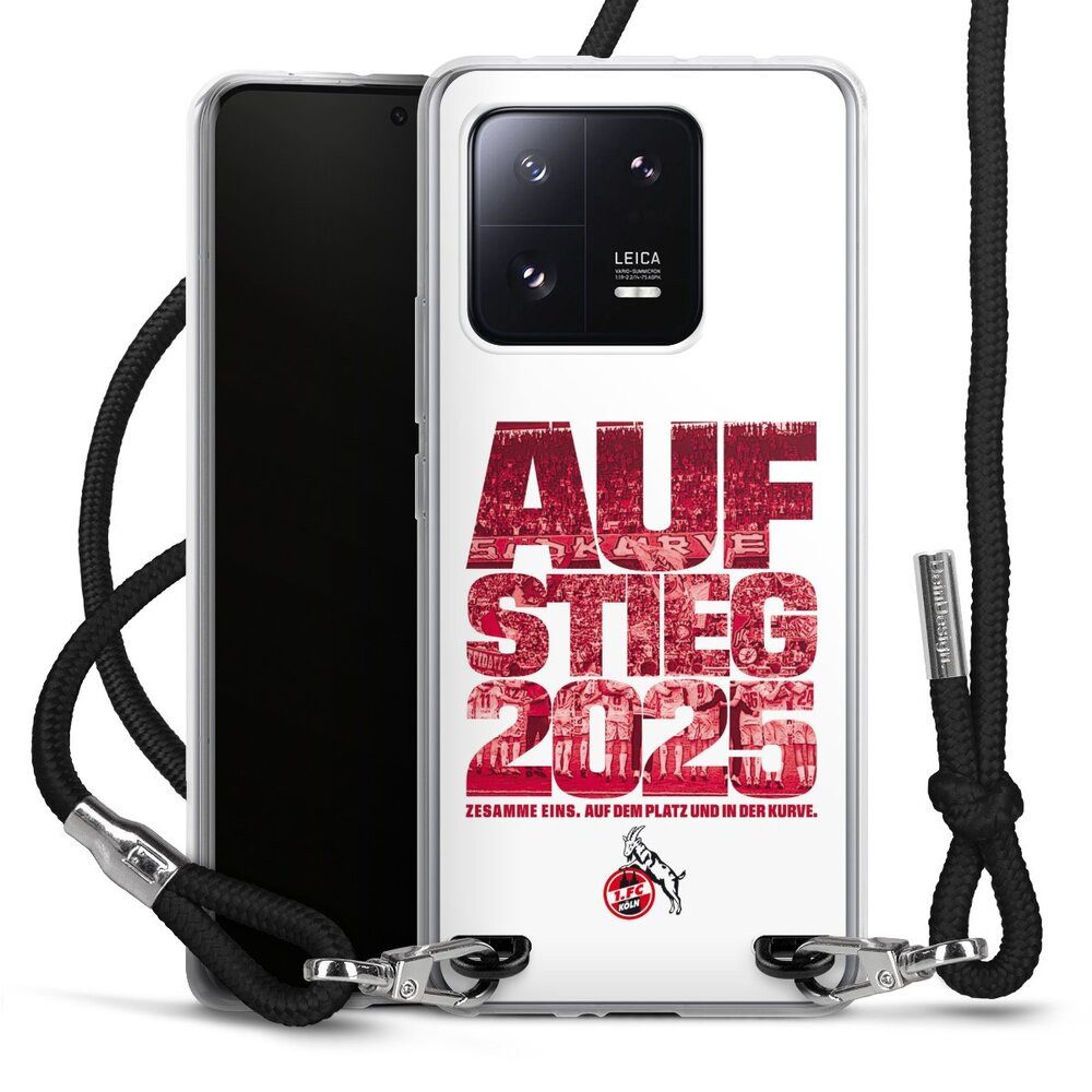 DeinDesign Handyhülle 1. FC Köln Aufstieg Offizielles Lizenzprodukt 1. FC Köln Aufstieg 2025, Xiaomi 13 Pro Handykette Hülle mit Band Case zum Umhängen