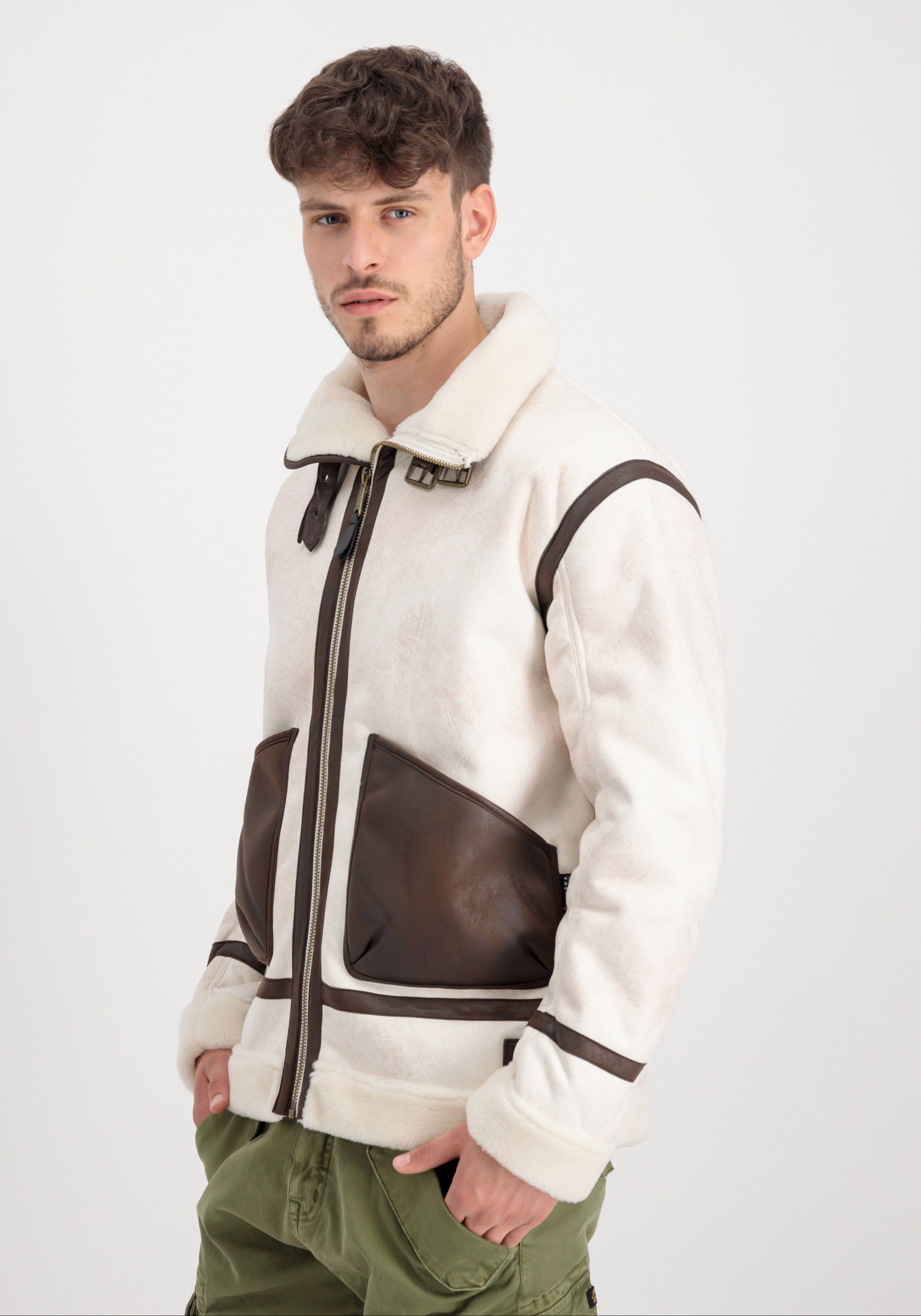 Alpha Industries Lederjacke B-3 Arctic