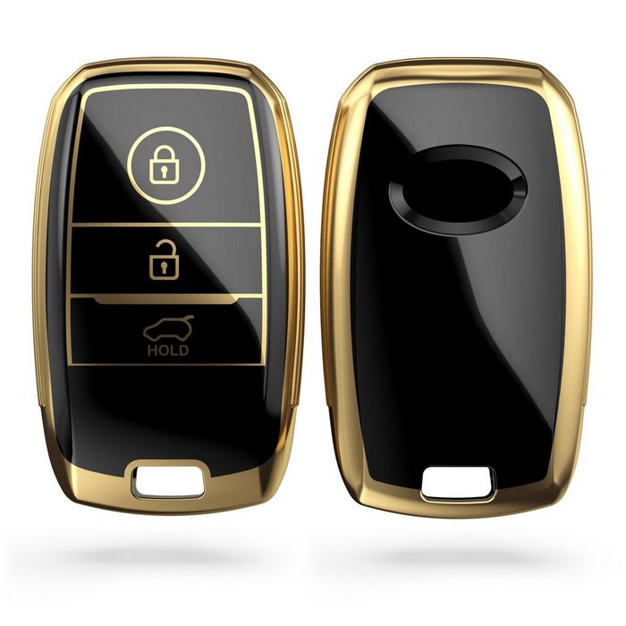 kwmobile Schlüsseltasche Autoschlüssel Hülle für Kia 3-Tasten Smartkey Autoschlüssel Schlüsselhülle Silikon Cover