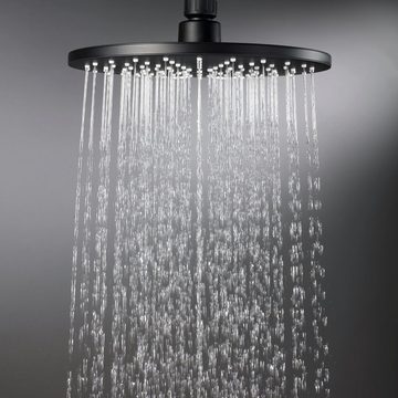 CECIPA pro Duschsystem Duschset Schwarz Duschsystem ohne Armatur Mit 3 Modus Duschkopf