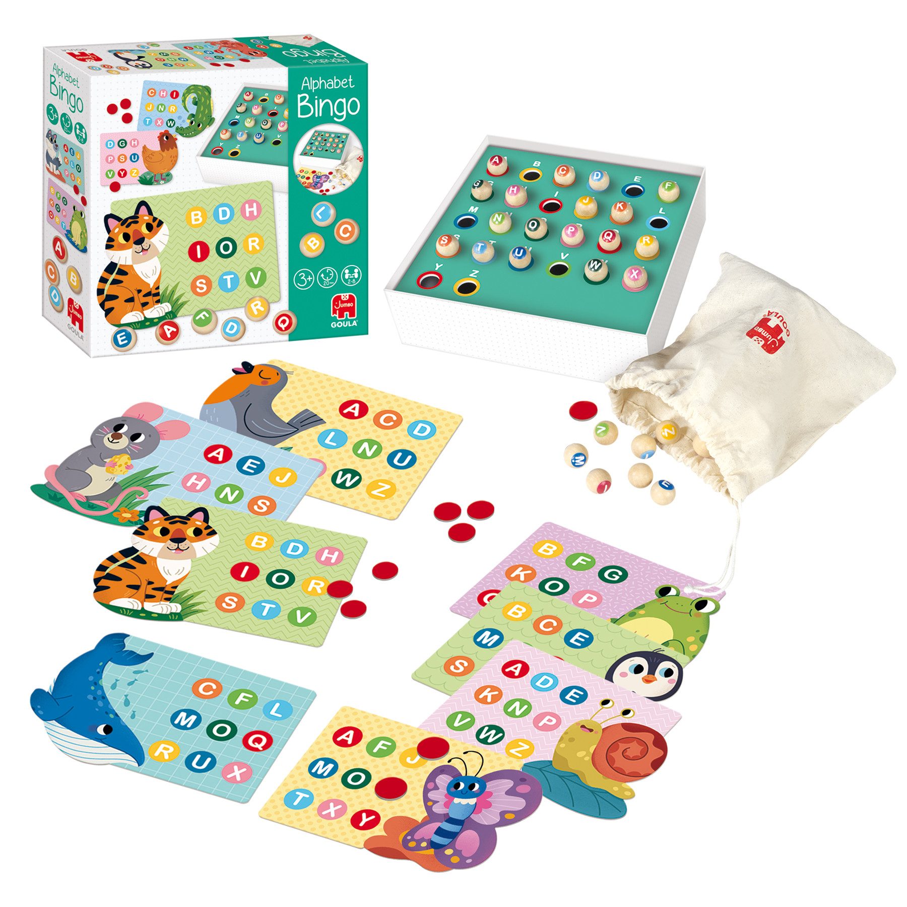 Goula Spiel Goula. Alphabet Bingo, Kinderspiel, Kinderspiel, Made in China