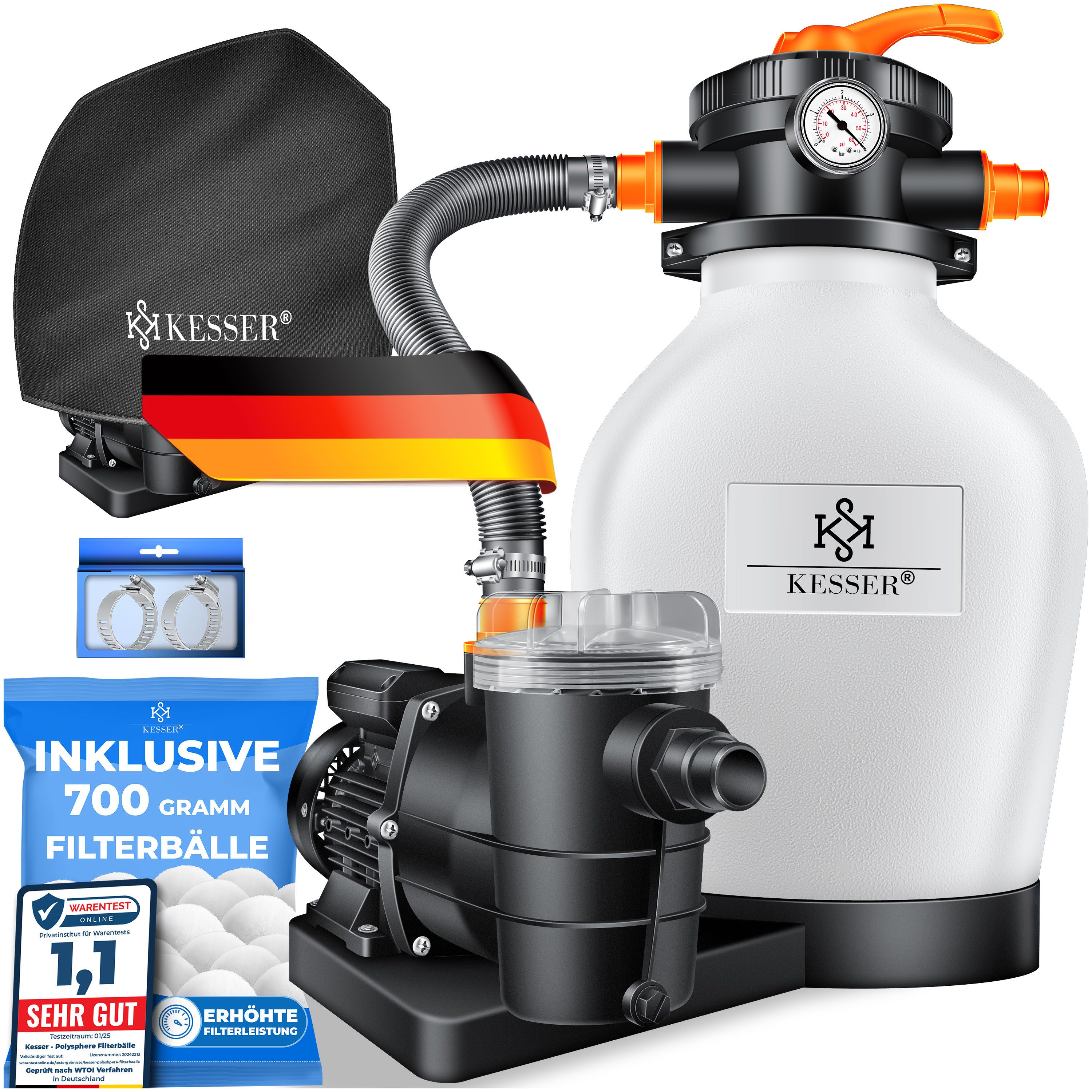 KESSER Sandfilteranlage 600W Sandfilter für Pools günstig online kaufen