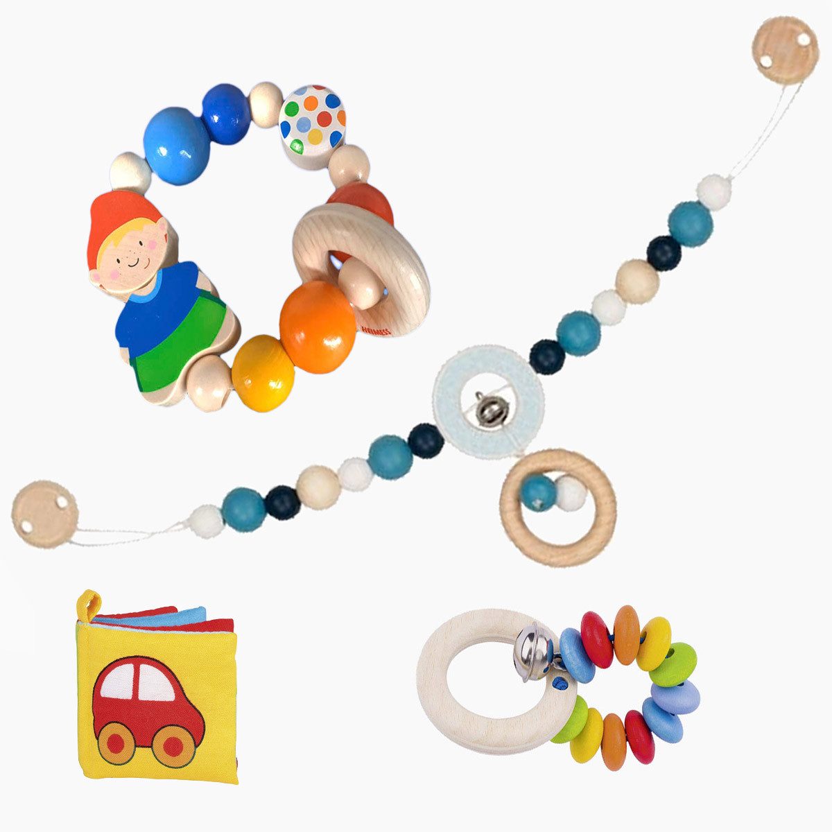 Heimes Greifling Spielzeugset No.7 für Babys 4er Set (packung, 4-tlg., spar set), höchsten Qualitäts in Handarbeit