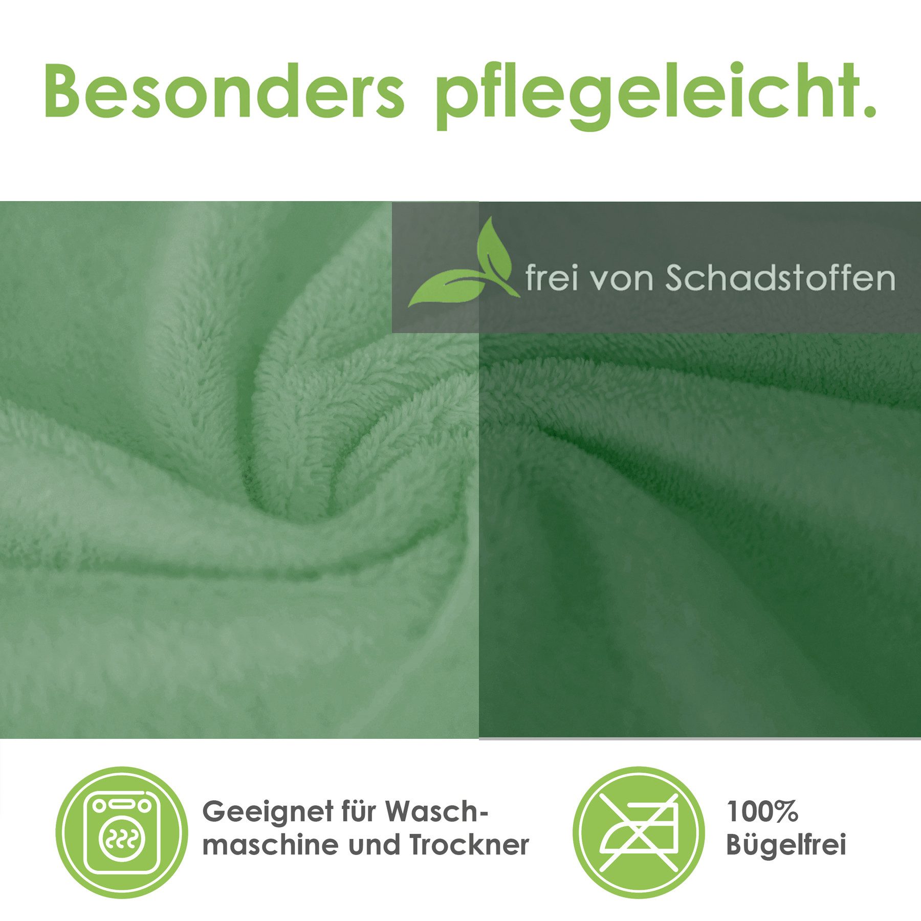 heimtexland Bettwäsche kuschelige Winter Wende-Bettwäsche Cashmere Touch, Microfaser, 2 teilig, Kopfkissen 80x80 I Bettdecke 135x200 I salbei