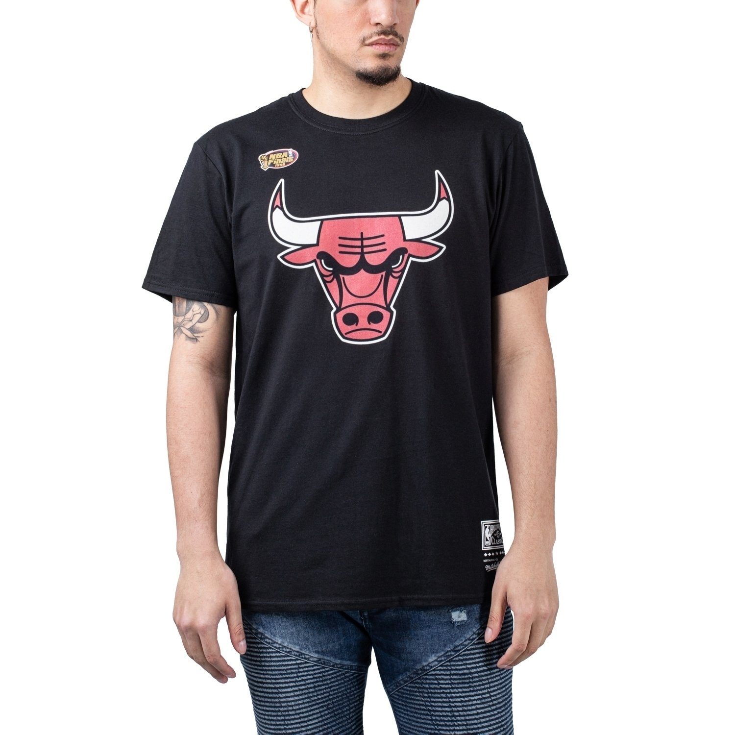 Mitchell & Ness T-Shirt Mitchell & Ness NBA Worn Logo Tee Chicago Bulls Black