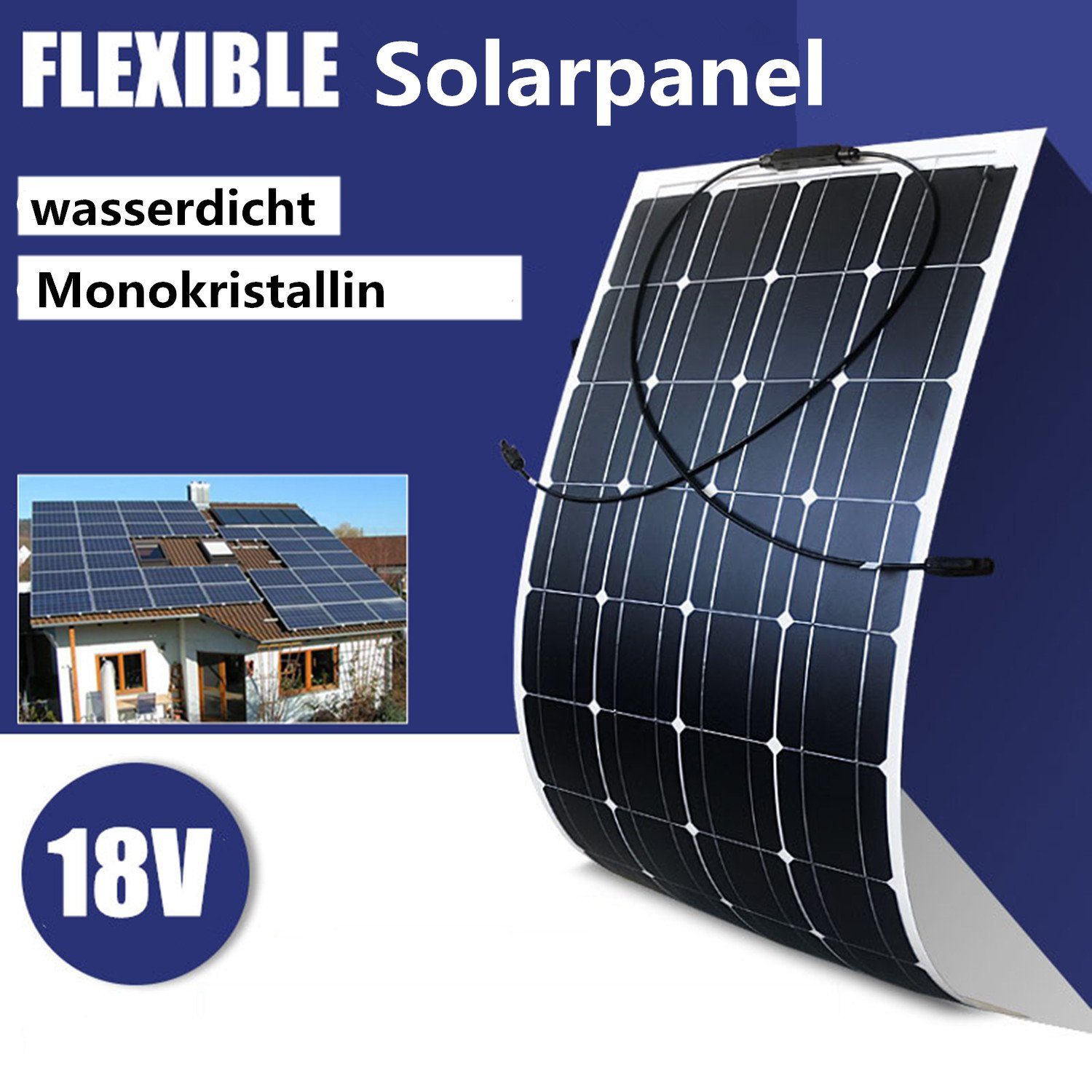 200Watt Solarpanel Flexibles 18V Monokristallines Silizium Solarpanel Solarpanel Ladegerät Photovoltaikmodul Mit 40A Ladung Controller für Auto Yacht RV Boot 