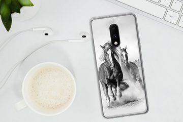 MuchoWow Handyhülle Pferde - Tiere - Illustration, Phone Case, Handyhülle OnePlus 7, Silikon, Schutzhülle