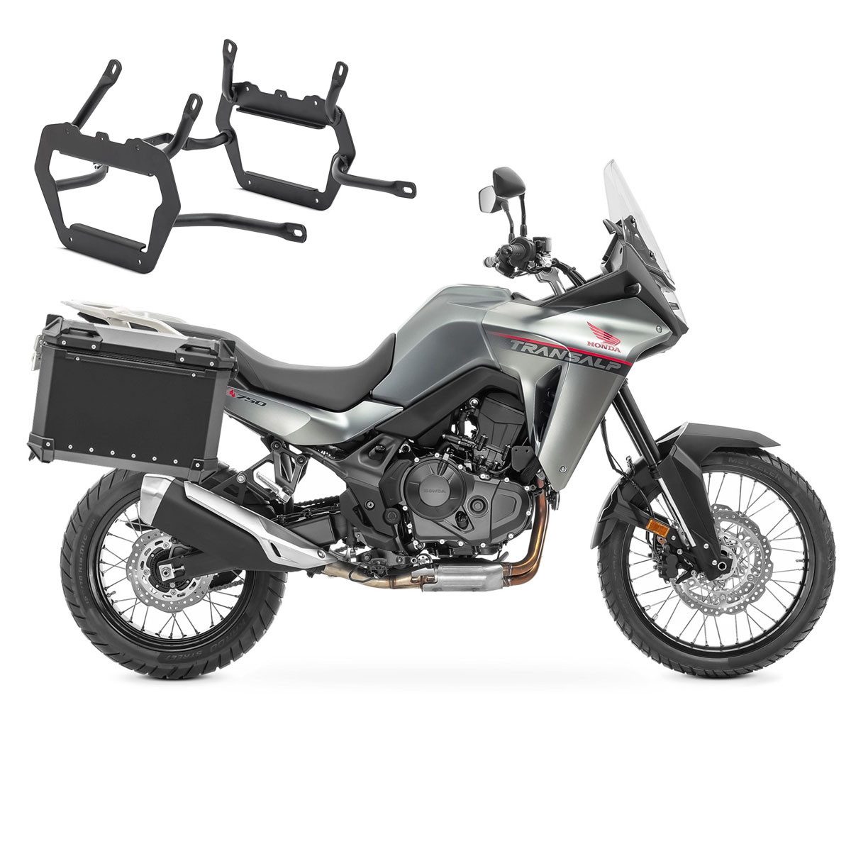 Bagtecs Kofferset Set Alukoffer + Kofferträger passend für Honda Transalp XL 750 23-26 A