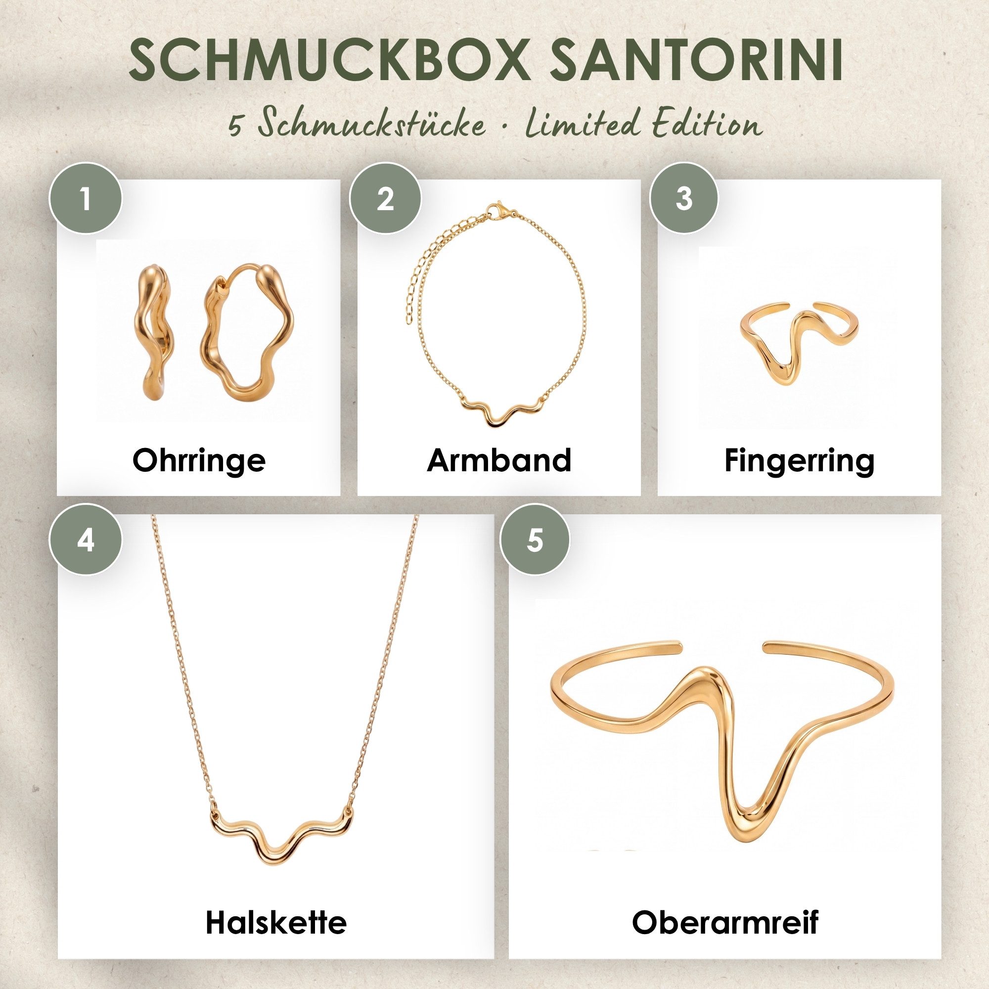 Heideman Schmuck-Adventskalender Summerbox Santorini silberfarben, Schmuckset mehrteilig Schmuck für Frauen - 5 Schmuckstücke