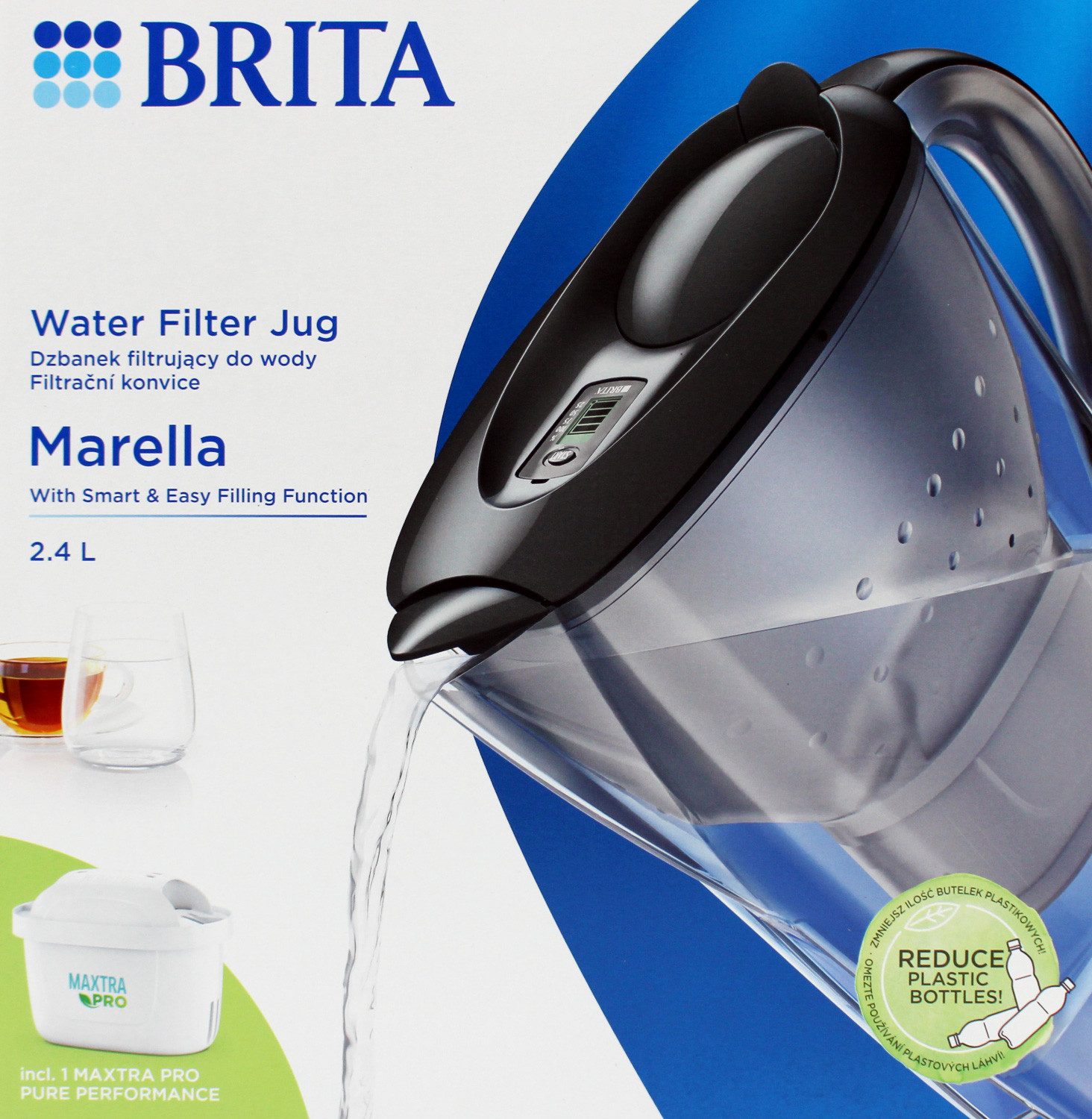 Wasserfilter Brita Marella Wasserfilter 2,4 L Graphit + Maxtra Pro Filterkartusche