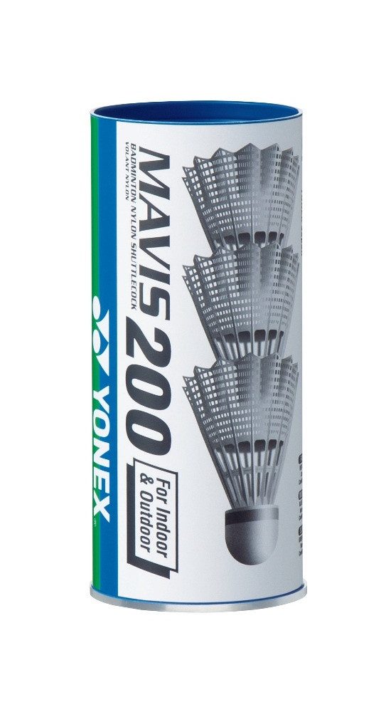 Yonex Badmintonball Mavis 200 Nylonbälle weiss 3er Dose, Geschwindigkeit: mittel