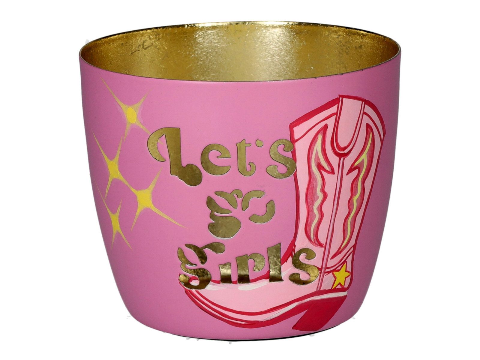 Giftcompany Windlicht Madras Windlicht M Cowgirl hot pink/gold 8,5cm
