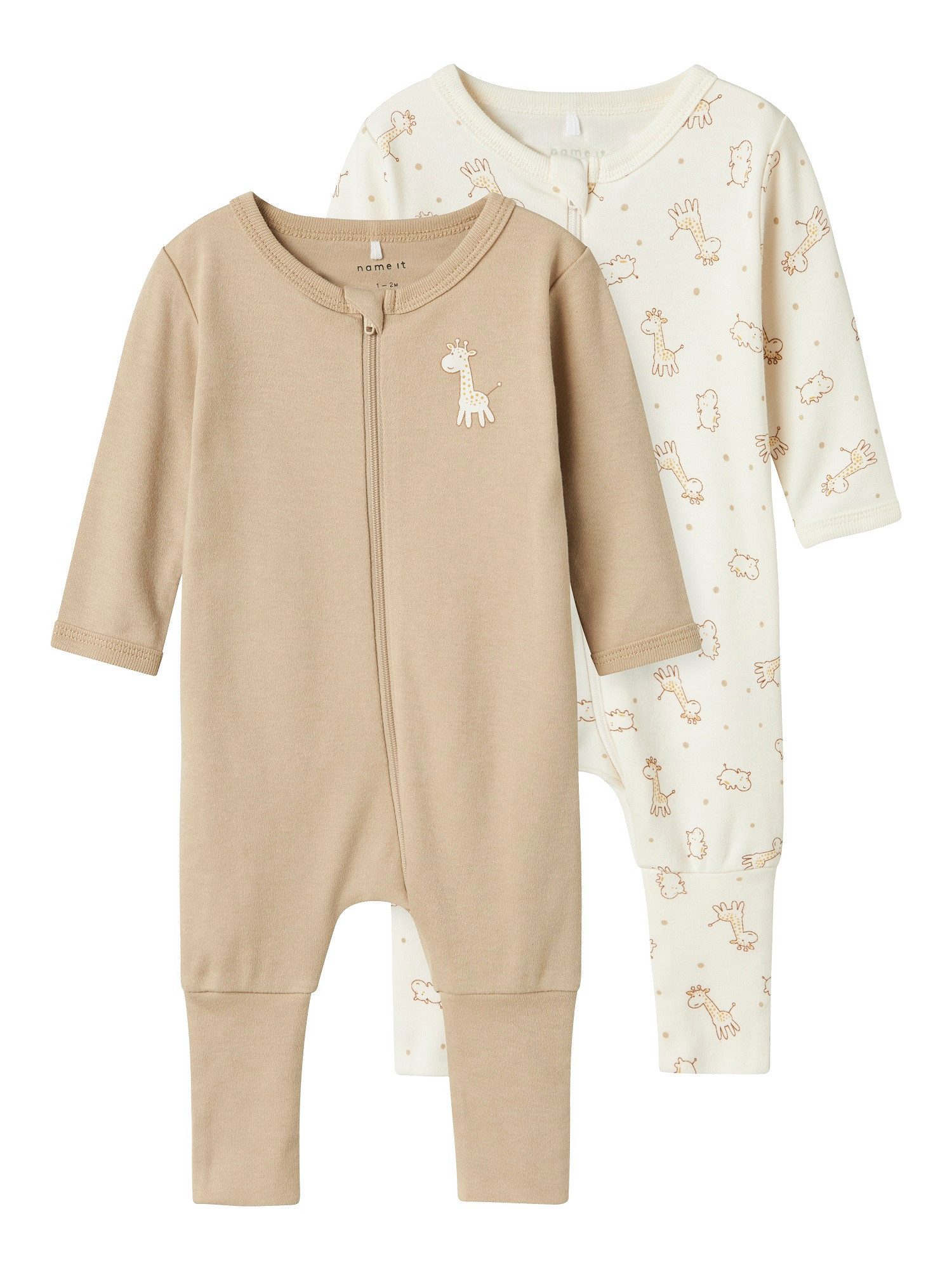 Name It Strampler Doppelpack Unisex Strampler "Giraffe" Jet Stream-92 (Packung, 2-tlg., 2er-Pack)
