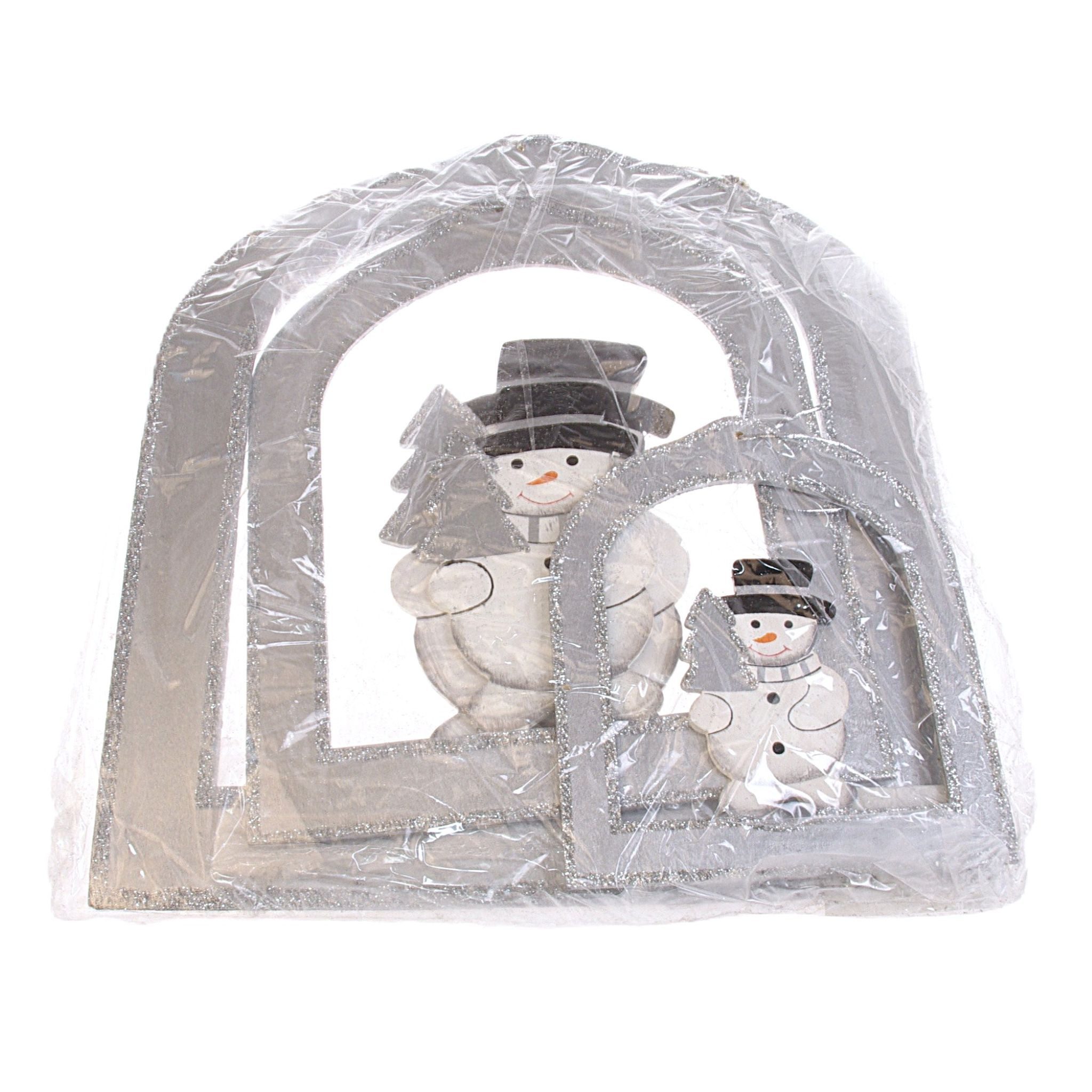Deko AS Schneemann Weihnachtsdeko Hänger-Set Schneemann - Weiß-Silber - 3 Stück - 3384 01 (3 St., Dekoset in verschiedenen Größen)