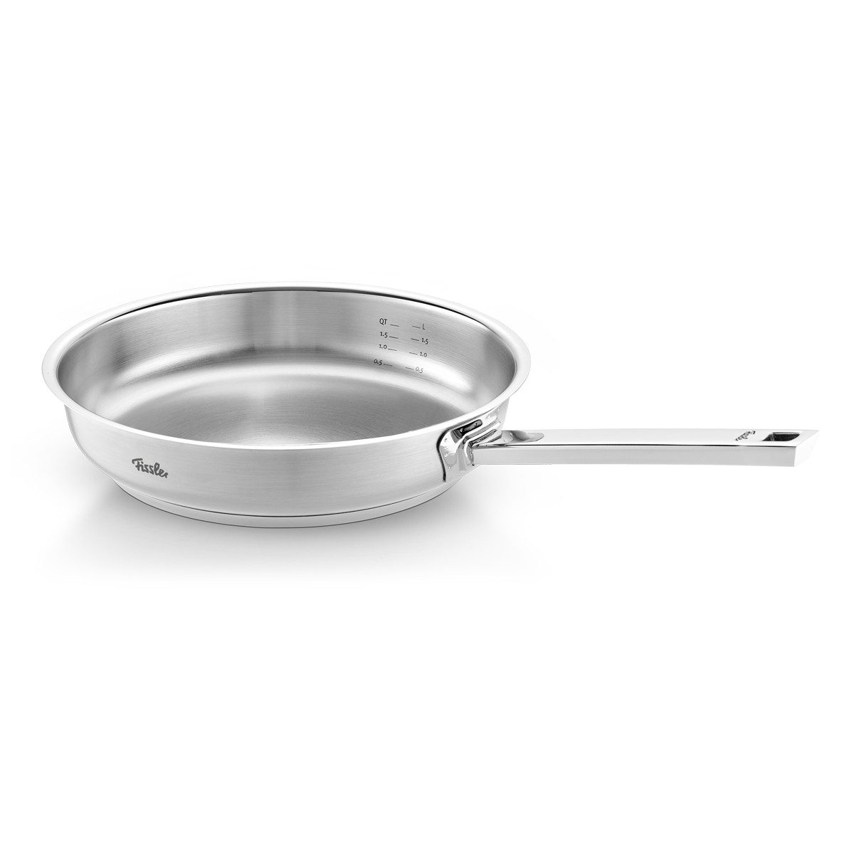 Fissler Bratpfanne Original-Profi Collection®, Edelstahl 18/10 (1-tlg), Kaltmetallgriffe,Mess-Skala (L),cookstar Allherdboden,Schüttrand