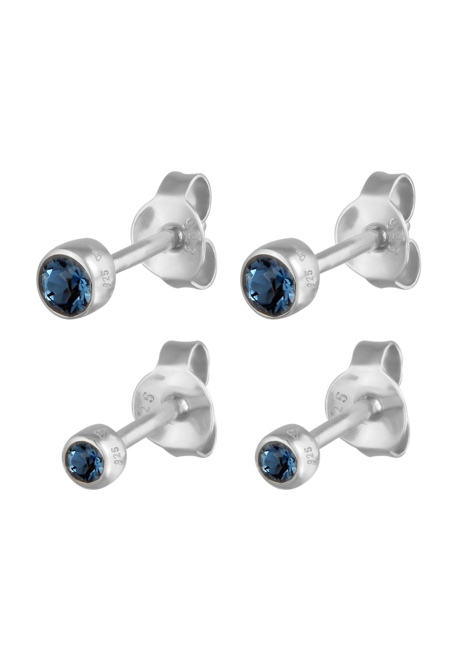 Elli Ohrring-Set Ohrstecker Set Weiß 925 Sterling Silber, mit Kristallen von Swarovski®