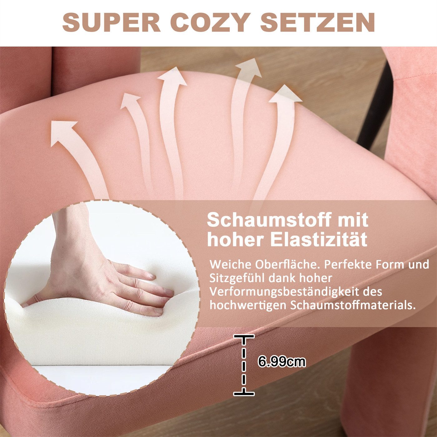 autolock Polsterstuhl 2pc Freizeit Stuhl,Polstersessel,Sessel,Barrel Side Chairs, Zeitgenössisches Design Stoff gepolstert Accent