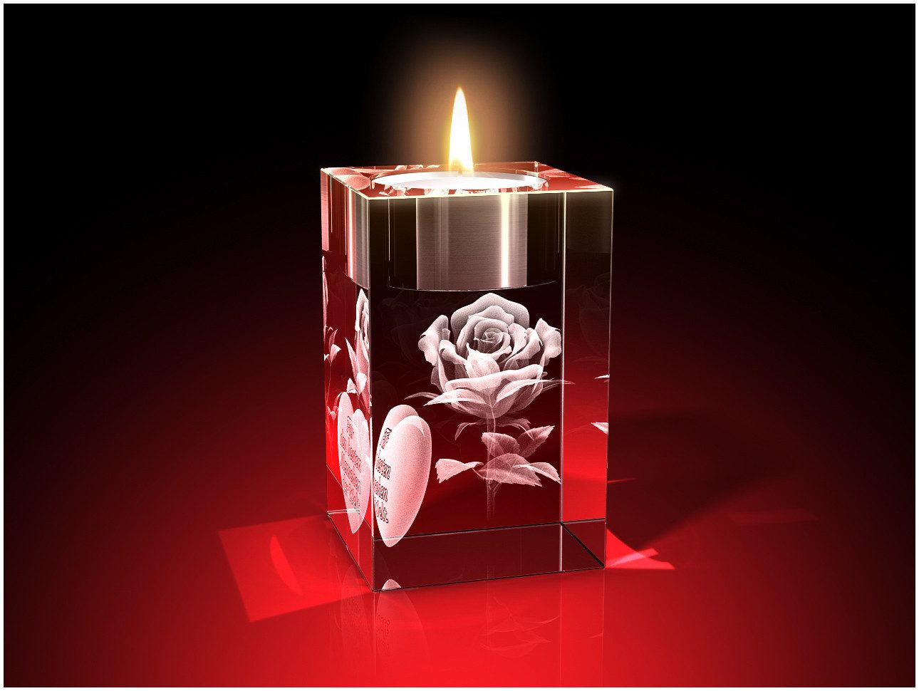 GLASFOTO.COM Teelichthalter Muttertag, Rose + Für günstig online kaufen