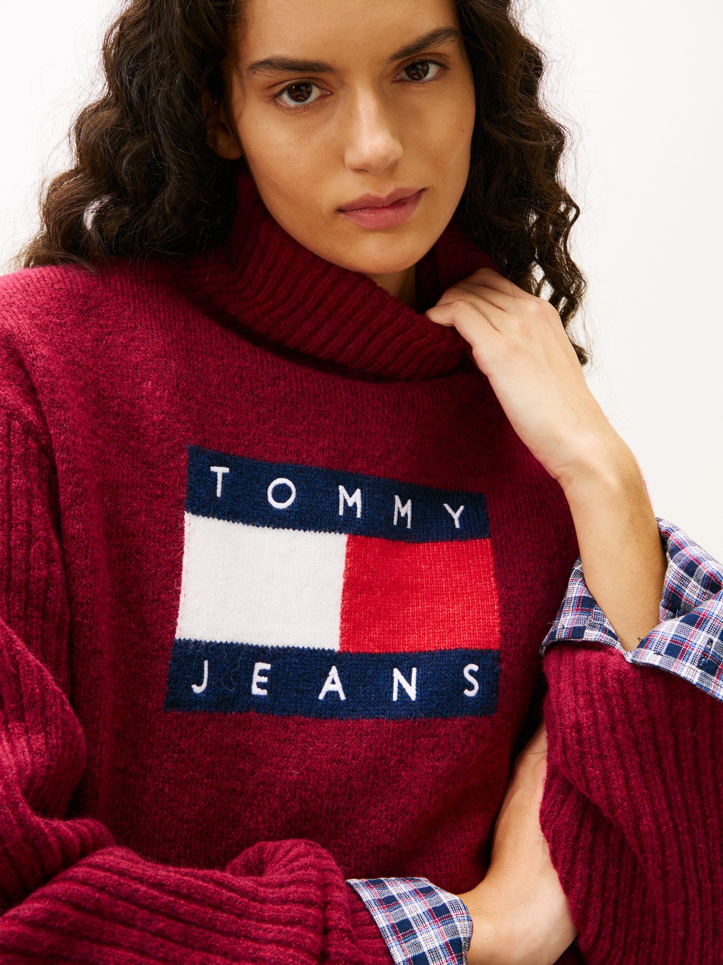 Tommy Jeans Rollkragenpullover TJW TURTLENECK FLAG SWEATER EXT günstig online kaufen