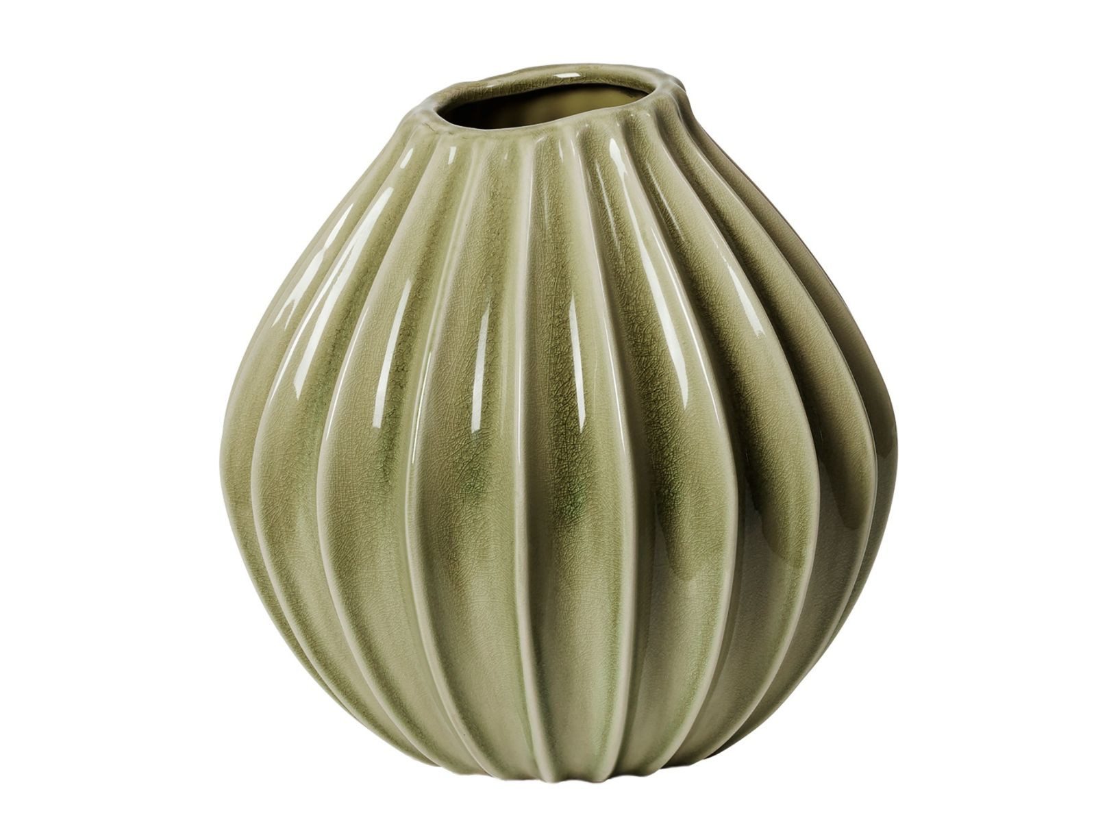 Broste Copenhagen Dekovase Wide Vase M Dry sage 25cm (Vasen)