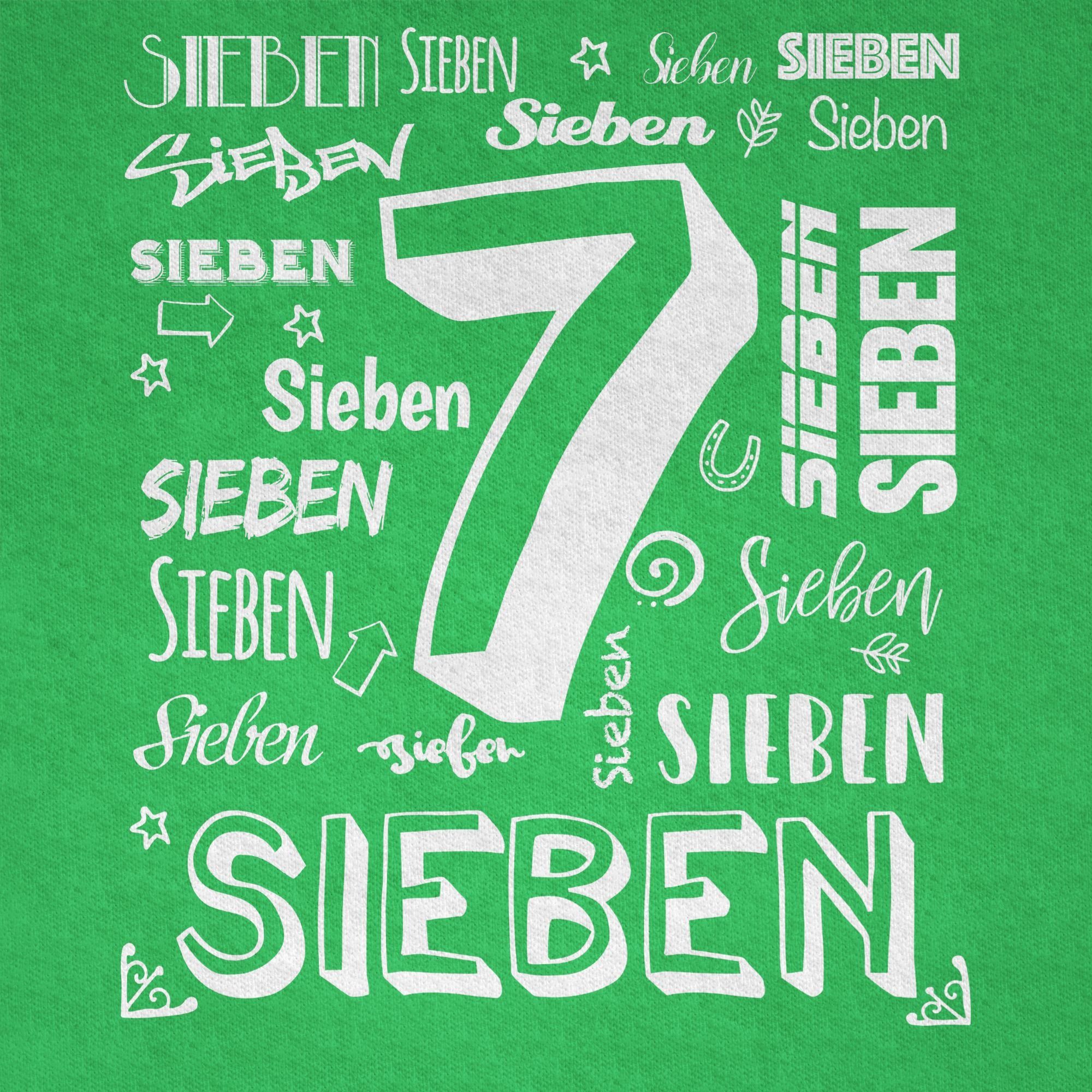Shirtracer T-Shirt Siebter Zahlen 7. Grün 3 Geburtstag