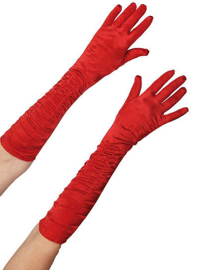 Metamorph Kostüm Galahandschuhe rot, Lange rote Handschuhe für Damen und Diven