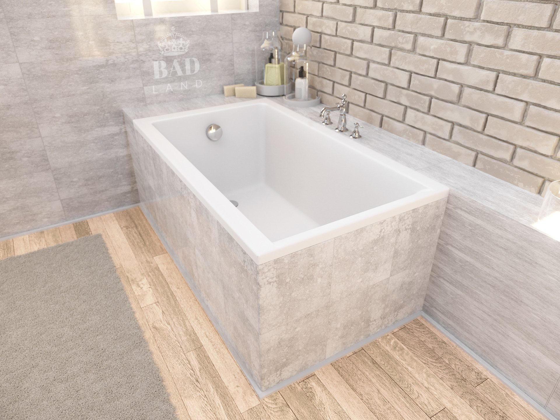Thumbnail - KOLMAN Badewanne Rechteck Capri 120x70, Ablaufgarnitur & Füße GRATIS