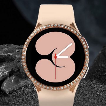 Wigento Smartwatch-Hülle Für Samsung Galaxy Watch 5 44 mm Shockproof Diamant Design Uhr Gehäuse Schutz Case Hülle Schwarz