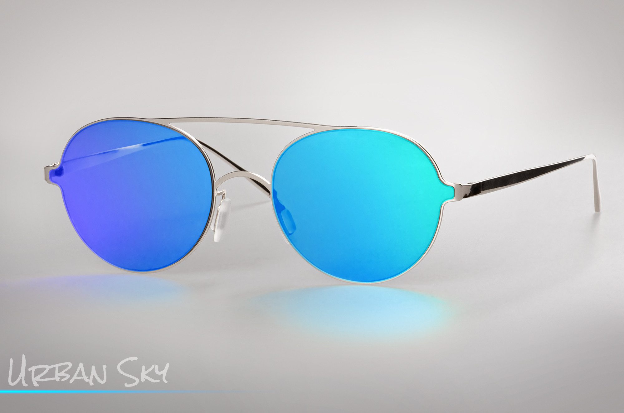 UrbanSky Sonnenbrille Doppelpack „Henry“ (2er-Pack, Sonnenbrillen-Set mit Einstecketuis) verspiegelte Metallbrillen Pilotenstil UV400