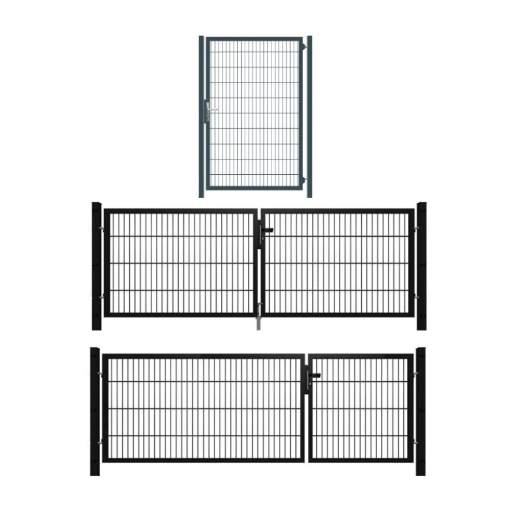 Gebr. Werth GmbH & Co. KG Gartentor 80x80mm RAL7016 anthrazit H1400 mm Einflügeltor B1000 mm