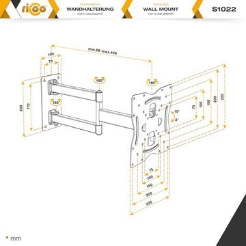 RICOO S1022 TV-Wandhalterung, (bis 55 Zoll, schwenkbar neigbar ausziehbar Fernseher Halter universal VESA 200x200)