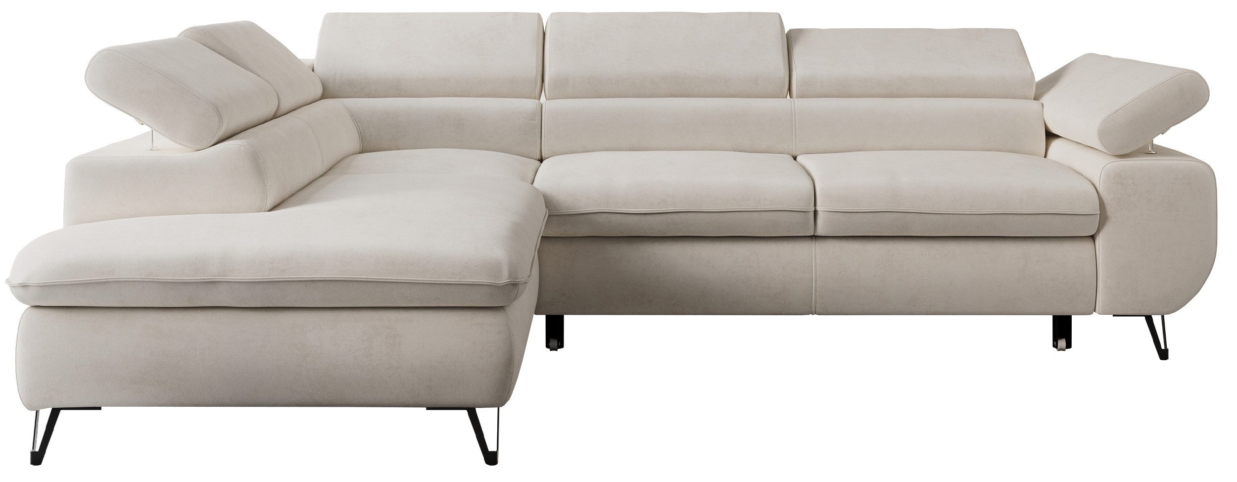 MKS MÖBEL Ecksofa PEDRO L, Set, HR35-Schaum, Metallbeinen, Wellenfedern, L- günstig online kaufen
